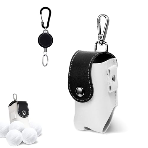 Kakveiai Golfball-Beutel, Golfball-Aufbewahrungstasche, Tragbar, Wasserdicht, Schwarz+Weiß, Für Golfbegeisterte, Spieler und Anfänger, Golfspieler (Anfänger bis Enthusiasten), Unisex, Golf