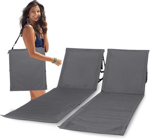 Intimo Living® 2er Set Strandliegen klappbar & Ultraleicht – Faltbare Strandmatte mit Rückenlehne & Komfortpolster – Tragbare Sonnenliege für Strand, Camping & Garten – Platzsparend & stabil