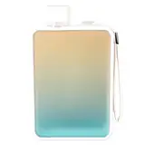 Flache Wasserflasche, 13 Unzen, A5, Tragbarer Reisebecher, Handtasche, Schmale Kaltflasche, Flache Wasserflasche, BPA-frei, Einzigartiges Verlaufsdesign, für Outdoor-Sportarten, (Farbverlauf Weiß)