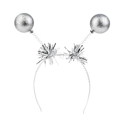 PARTY DISCOUNT NEU Haarreif mit Glitzerkugeln, Silber