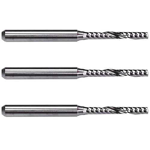 CENMEN 3 x Spiralbohrer aus Hartmetall, 2 mm x 15 mm, CNC-Bohrer