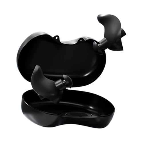 Ergonomic Water Ear Plugs, Pack of 2 Swimmers Silicone Earplugs Swim Gear, Surfing Earbuds, Noise Reduction, Surf Ear Plugs for Snorkeling, Watersports, Black, Blue