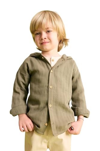 DeFacto Baby Hemd Junge, Stilvolle Shirts für Baby-Jungen und Hemden für Baby-Jungen, Bequeme Langarmshirts für Baby Jungen