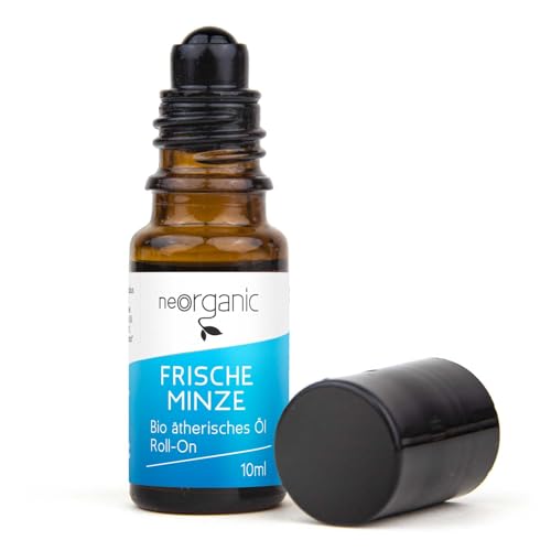 neoOrganic® BIO Pfefferminzöl Roll On - bei Kopfschmerzen und Migräne - Duftöl, Aromaöl Pfefferminze, Ätherisches Öl für die Aromapflege unterwegs - 10 ml