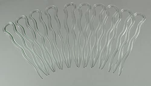 Einfache, schlichte Haarnadeln - 10 Stück (7 cm, glasklar)