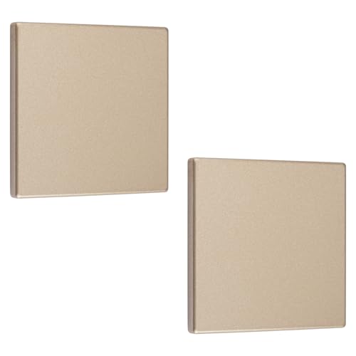 UFURMATE 4Pcs Blank Cover Wandplatte 3,39" x 3,39" Kunststoff Schraubenlose Doppel Blank Wandplatte Blank Geräteausgangsabdeckung für unbenutzte Schalter (Gold)