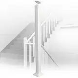 Verstellbare Treppengeländerspindeln aus weißem Metall – Baluster des Geländersystems für Terrassen, Veranden, Gartenstufen – 270°-Halterung im Lieferumfang enthalten (Größe: 90 cm