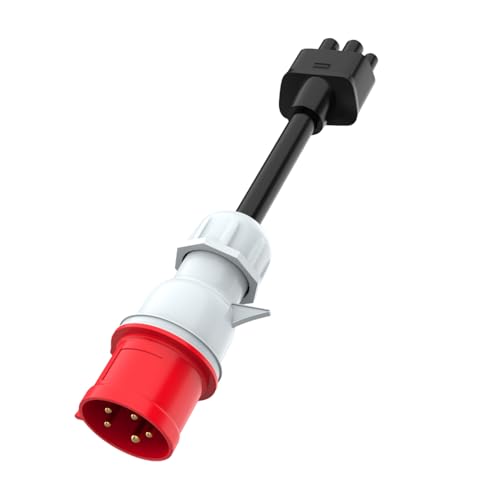 Aiskooc 5-Pin CEE zu Tesla Adapter, 16A Gen 2 EV Ladekabelverlängerung für Tesla Model S/3/X/Y, Erdung erforderlich für den Betrieb