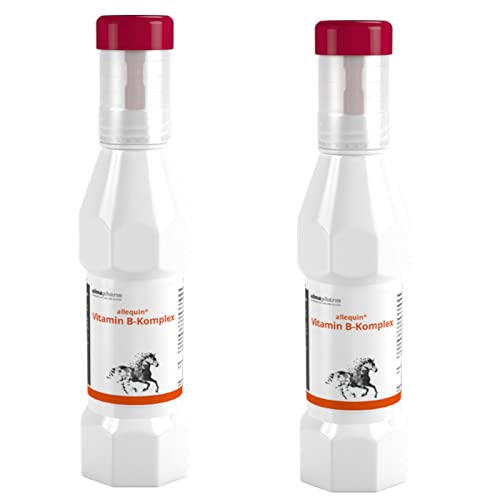 almapharm allequin Vitamin B Komplex | Doppelpack | 2 x 300ml | Flüssiges Ergänzungsfuttermittel für Pferde | Bei Vitamin B Mangel
