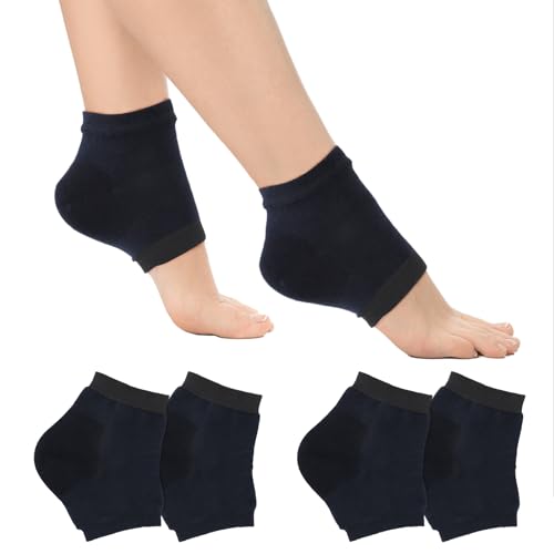 Ptwola 2 Paar Feuchtigkeitsspendende Spa-Socken Gel-Fersensocken Peeling-Fersenmaske für Frauen und Männer Tages- und Nachtpflege Schmerzlinderung bei Füßen