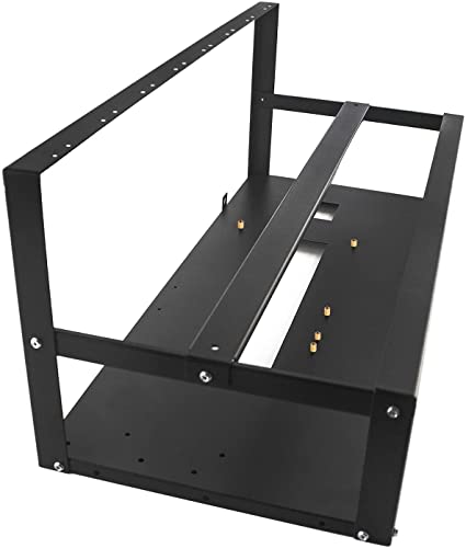 Mining Rig Frame Case 8 Gpu, Mining Rig Frame mit Antistatikstreifen, Open Air PC Case für ATX/Btx/Flex/Itx/Micro ATX, Support 4 X 12 cm Fan (Nur Rahmen) (8GPU)