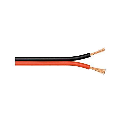 Goobay 67732 Lautsprecherkabel 2x1,5 mm² CCA Litze / Boxenkabel Audio Kabel Meterware / Speaker Cable Litzenkabel Audiokabel / Subwoofer Kabel / Rot Schwarz / 10m
