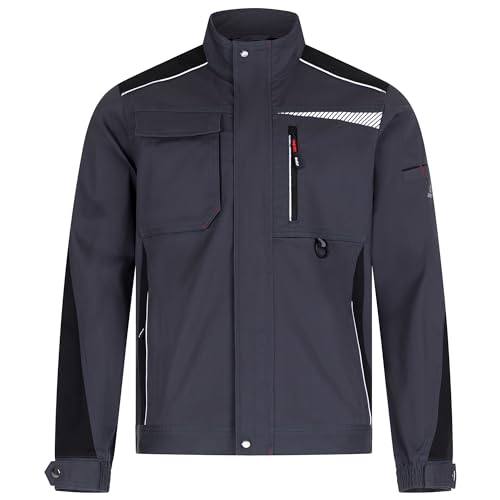 BWOLF Daytona Arbeitsjacke Herren Stretch Arbeitsjacken Herren Arbeitskleidung Männer mit Spandex und vielen Taschen (DE/NL/SE/PL, Alphanumerisch, L, Regular, Regular, Grau/Schwarz)