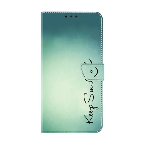Handyhülle für Samsung Galaxy S24 PlusHülle, Flip Lederhülle Stylische Tasche Flip Case Handytasche Magnet Klapphülle Kartenfach Schutzhülle für Samsung Galaxy S24 Plus,Lächeln