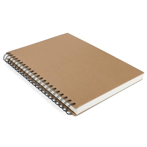 A4 Skizzenbuch - 120 Seiten starkes Zeichenpapier spiralgebundenes 160 g/m² Hardcover Zeichenbuch geeignet für Skizzen Illustrationen Porträts (Braun)