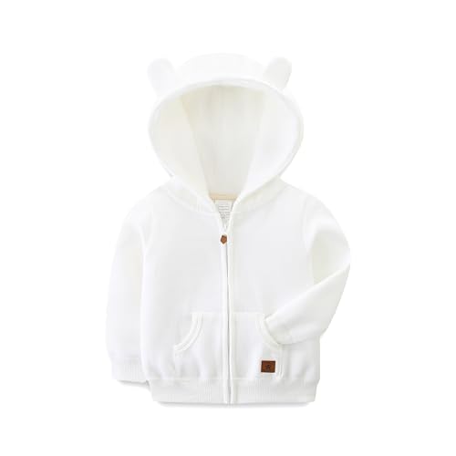 KIDDLETOWN Baby Kapuzenjacke Baby Hoodie Reißverschluss Warme Kinder Cartoon Bär Outwear Unisex Hooded Sweater Jacket Jungen Mädchen Baumwolle Kapuzenpullover 0-24 Monate