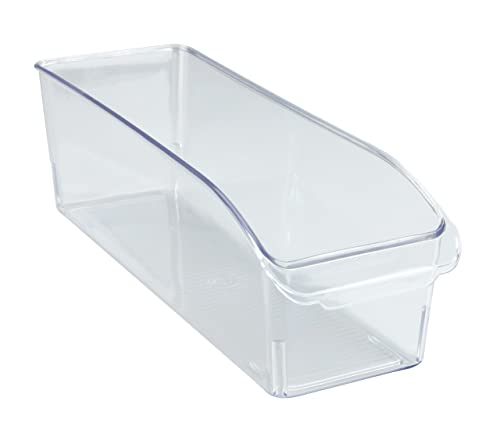 WENKO Kühlschrank-Organizer S, Aufbewahrungsbox für Kühl- und Vorratsschrank zum Sortieren von Lebensmitteln, lebensmittelecht, transparentes Design, 31 x 9,5 x 10 cm, aus robustem PET