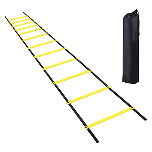 JJvKa 9m Koordinationsleiter,Trainingsleiter Geschwindigkeit Schnelligkeitsleiter Agility/Speed Ladder mit Tasche, Breite von 42 cm, Trainieren Kraft, Ausdauer,Technik zuhause oder im Club