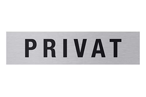 Metafranc Klebeschild "Privat" - 160 x 40 mm - Aus Aluminium - In moderner Edelstahl-Optik - Selbstklebende Rückseite / Beschilderung / Infoschild / Verbotsschild / Zutrittsverbot / 507040