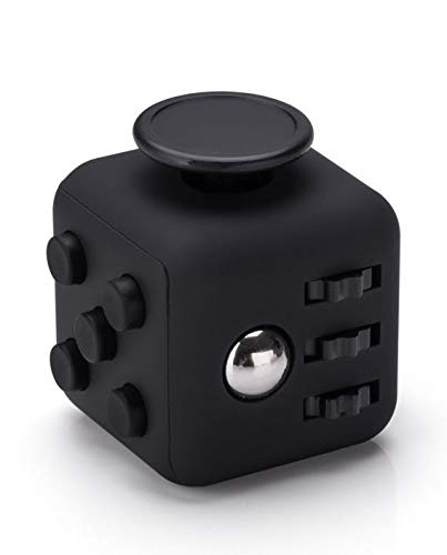 VAPIAO Fidget Cube - Anti Stess Würfel - Stresswürfel 'Spielzeug' zum Stressaubbau bei Nervösität für alle Altersklassen in Schwarz