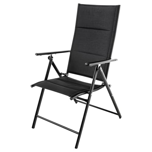 Riess Ambiente Outdoor Gartenstuhl Comfort LINE - anthrazit grau - zusammenklappbar verstellbar wetterfest Hochlehner Balkonstuhl