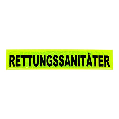 Rückenschild RETTUNGSSANITÄTER gelb 42 x 8cm