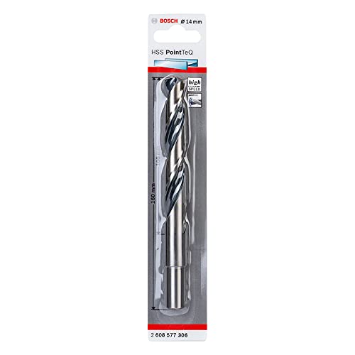 Bosch Professional 1x HSS Spiralbohrer PointTeQ (für Metall, reduzierter Schaft, 14 x 108 x 160 mm, Zubehör Bohrschrauber)
