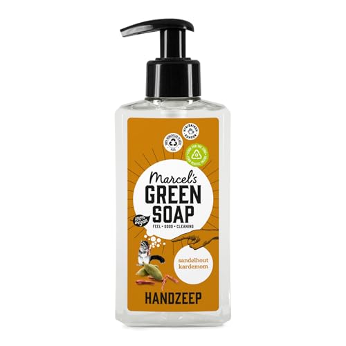 Marcel's Green Soap - Handseife Sandelholz & Kardamom - Spender - 100 % Umweltfreundlich - 100 % Vegan - 97 % Biologisch abbaubar - 250 ml Handseife