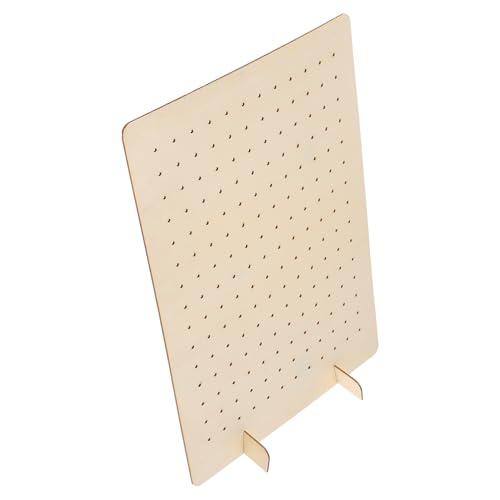 BUGUUYO Ausstellungsstand halskettenständer holzständer messestand schmuckdisplay Schmuckpräsentation Haken anzeigen Kartenanzeigestand Anzeige für Halskettenhalter hölzern Beige