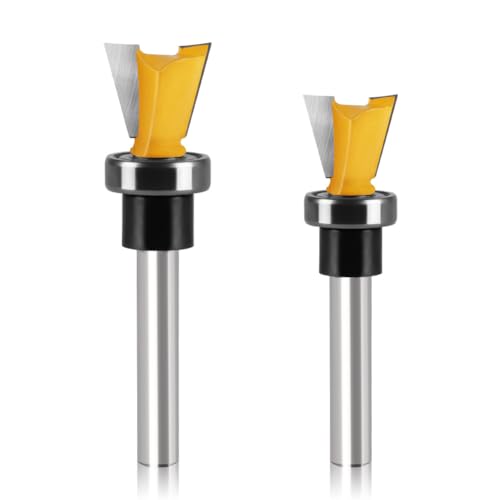 WSOOX 2PCS Schwalbenschwanz Fräser mit Lager 6mm Schaft Schwalbenschwanz Fräser Bohrersets Schwalbenschwanz Gemeinsame Fräser (2PCS 6mm Schaft)