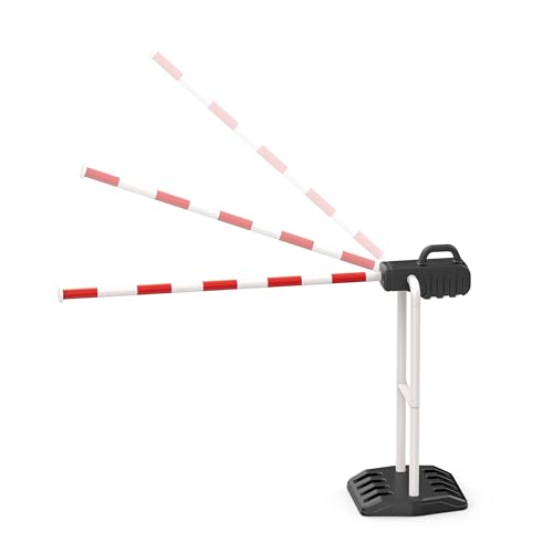 alldoro 60233 Verkehrsschranke mit Schlagbaum und befüllbarem Standfuß, 110 x 68 cm, Verkehrskunde für Kinder, rot-weiß