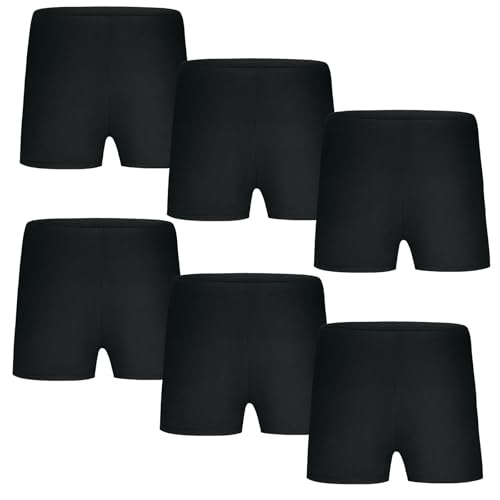 AOOWU Mädchen-Gymnastikshorts, Sport-Fitness-Tanz-Ballettshorts, Mädchen-Radhose, Unterrock-Höschen, 6-teilige Mädchen-Stretch-Shorts (140 cm)