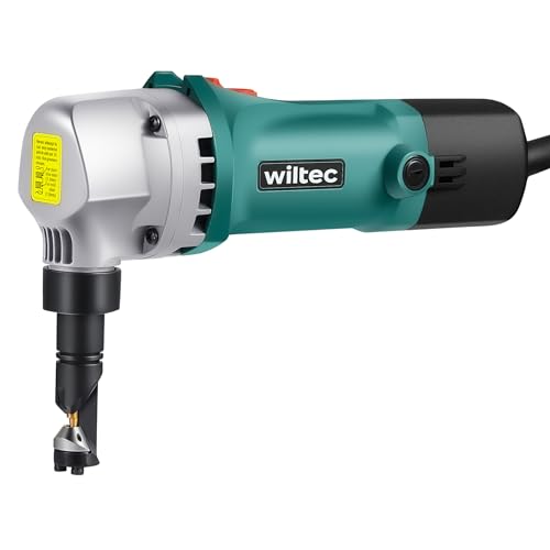 Wiltec Blechknabber 500 W mit Schnitttiefe bis 2,5 mm, Blechnibbler mit um 360° drehbarem Knabberkopf, Nibbler Blechschere