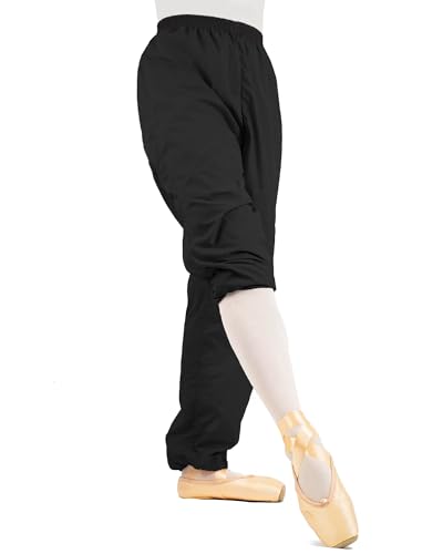 s.lemon Ballett Wärme Hosen,Damen Lang Ripstop Hose Wärmehose für Tanz Schwarz M