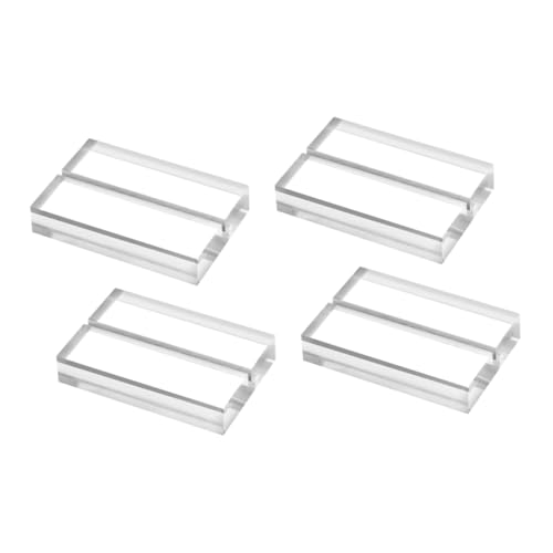 ABOOFAN 4 Stück Transparenter Acrylkartenhalter für Hochzeiten Tischnummern Menükarten und Displays Stabiler Präsentation Slotbreite