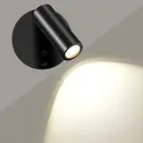 SMY Lighting LED Wandleuchte Innen, Spot Kabellose mit Akku, 3 Farbtemperaturen, Timing Funktion, Touch-und Fernbedienung, Dimmbar Strahler für Schlafzimmer Wohnzimm Wandbild