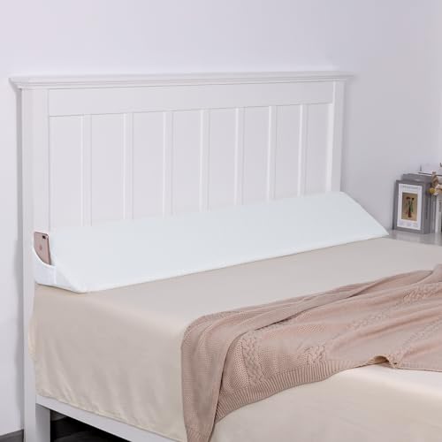 TANYOO Bett-Lückenfüller Lang Keilkissen mit Seitentaschen, Faltbares Bettkeil Kopfende Matratzenkeil, Lesekissen für den Abstand Zwischen Ihrer Matratze und Ihrem Kopfteil (54x10x6in)