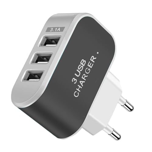 5-V-USB-Ladeblock mit Mehreren Anschlüssen | Tragbares Ladegerät mit 3 Anschlüssen für die Wand | Schnellladeblock, leuchtender intelligenter USB-Stecker (110–220 V) für Smartphone, Zuhause