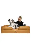 NOAH & PAW XL-Hundebett, orthopädisches großes Hundebett, Eierschalen-Memory-Schaum mit kühlendem Gel, Innenbezug, wasserdicht, maschinenwaschbar (vegane Leder-Sofa-Kollektion)