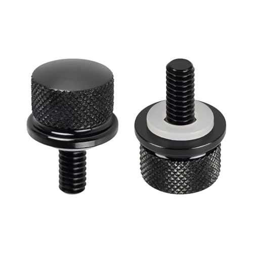 2 Stück 7075-T6 Aluminium Sitzschraube für Harley Davidson,Motorrad Sitzbank Schraube,Rändelschraube Chrom Ersatzschrauben für Motorradhelm,1/4"-20 Gewinde,Universell geeignet für Motorrad Zubehör