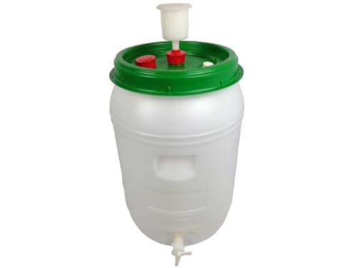 Maischefass Gärfass 60 Liter komplett mit Gärspund Auslaufhahn und Blindstopfen Gärbehälter Zubehör Vergärung von Bier Brauen und Wein machen