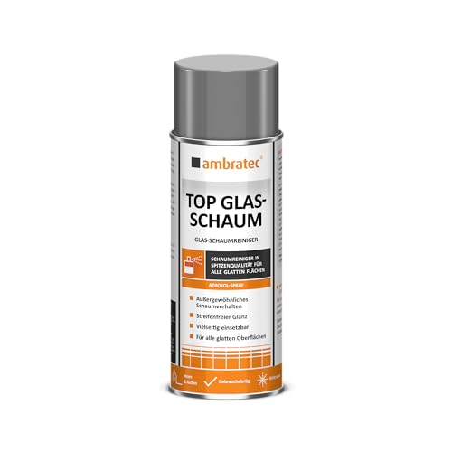 Ambratec Top Glas-Schaum Schaumreiniger in Spitzenqualität für Glasflächen Fahrzeugscheiben Spiegel Chrom-Amaturen Metalloberflächen Fliesen Kunststoffoberflächen