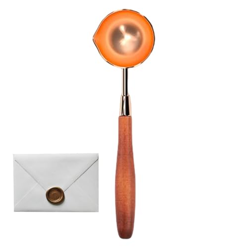 Herdlöffel-Bastelwerkzeug – Wachsschmelzlöffel, Wachsperlenlöffel | Vintage-Wachslöffel mit Holzgriff, Einladungsstempel-Siegelwerkzeug für Kunsthandwerk, Wachsversiegelung, Umschlag-Hochzeitsstempel