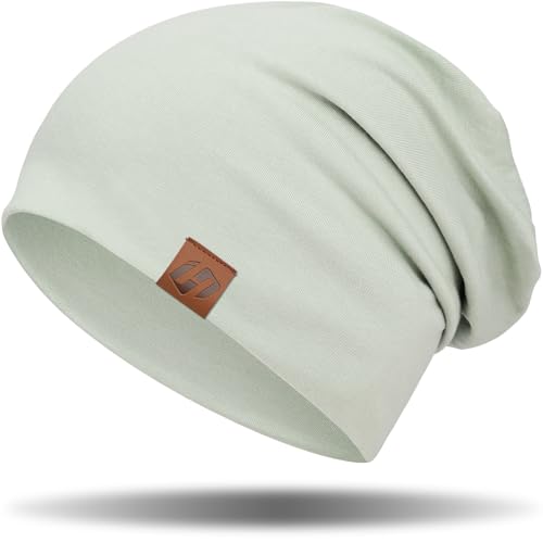 GXCROR Mütze Damen Herren,Beanie Herren Damen Slouch Beanie Mütze, Baumwolle Weich Dünne Mütze, Leichte Atmungsaktiv Longbeanie, Chemo Mütze für Alle Jahreszeiten