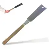FISHTEC - Ryoba Ziehsäge – japanische Handsäge – Umgekehrte und progressive Verzahnung – Griff aus Holz und Hanf – lange flexible Wellenschliff – Handwerkswerkzeug