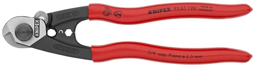 KNIPEX Drahtseilschere geschmiedet mit Kunststoff überzogen 190 mm 95 61 190
