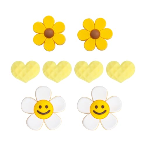 Qaziuy Schuh Charms Blumen, 16 Stück Niedlich Blumen Croc Anstecker Sonnenblume Schuhzubehör Schuh Charms Sommer für Frauen Mädchen Kinder PartygescHenke