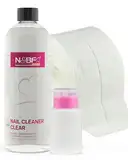 NAILS FACTORY | N&BF Nagel Cleaner Set 1000ml + Dispenser Pumpflasche + 1000 Zelletten Cellulose Pads (2 Rollen à 500 Stück) | 70% Isopropanol-Alkohol isopropylalkohol 1L | für Gelnägel | (Rosa 150)