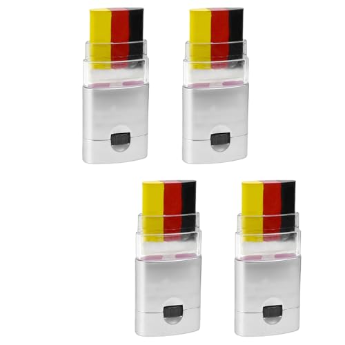 Hebterrka 4 Stück Deutschland Schminkstift Deutschland Fanartikel,Schwarz,Rot und Gold Schminke für Fußball-Deko,EM Fanartikel Schminkstift
