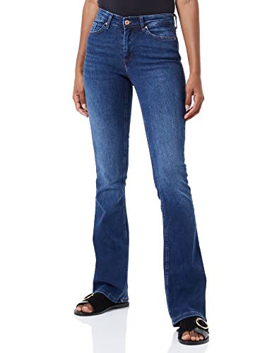 ONLY Damen Onlblush Mid Flared Dnm Tai021 Noos Jeans, Dark Blue Denim, S 30L EU